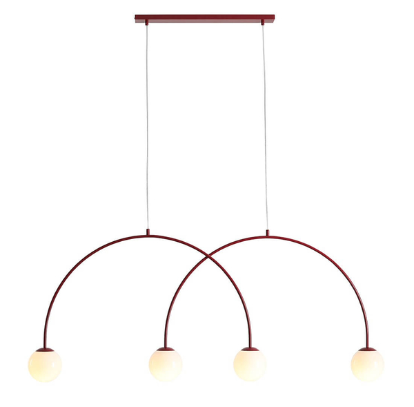 Podwójna wisząca lampa Una 1116L15_L szklane kule czerwone białe