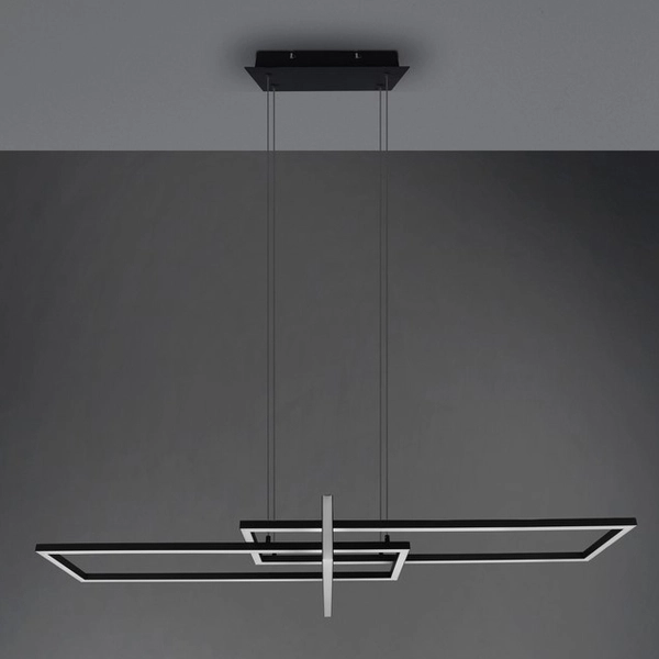 Czarny zwis ledowy ZENITRA DL332320310 ramki 34W 3000K nad łóżko