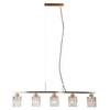 Wisząca lampa tuby Simona PND-40814-5-HBR szklana złoty przezroczysty