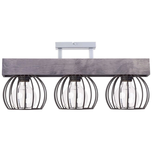Plafon LAMPA sufitowa MILAN 31573 Sigma industrialna OPRAWA metalowe klatki drewno brązowe