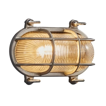 Zewnętrzny kinkiet ścienny HELFORD 49031055 IP64 retro srebrny