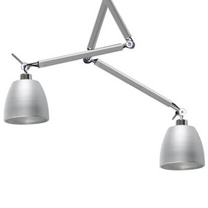 Lampa wisząca Zyta z regulowanymi kloszami aluminium