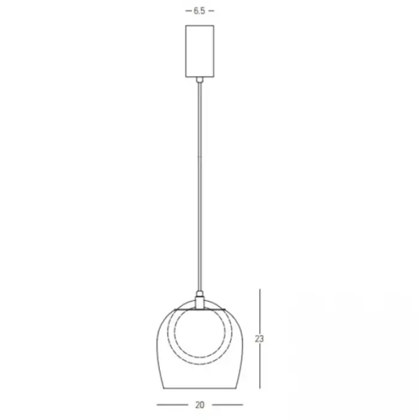 Pierścieniowa wisząca lampa 23080 LED 6W 3000K przezroczysta czarna
