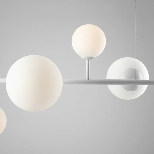 Wisząca lampa nowoczesna DIONE 1092K Aldex modernistyczny żyrandol biały