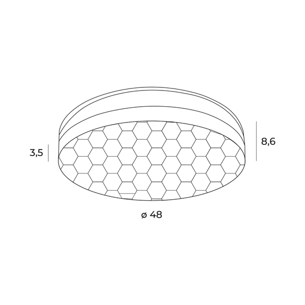 Lampa sufitowa Sekko C0218 LED 54 plaster miodu plafon czarny