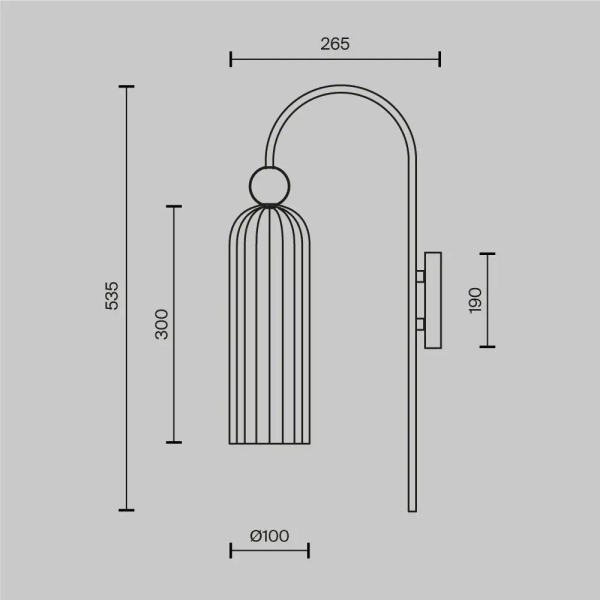 Lampa ścienna do salonu Antic MOD302WL-01CG Maytoni szklana mosiądz złota