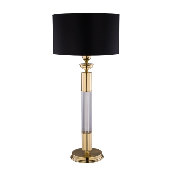 Stołowa lampka z abażurem Verde VER-LG-1 (Z) mosiądz czarny