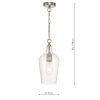 Wisząca lampa na łańcuchu Nida NID0175 dmuchane szkło mosiądz