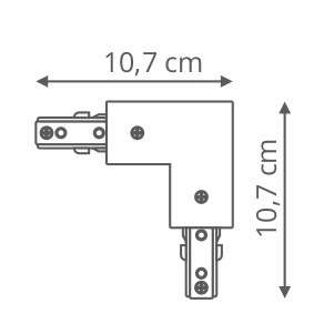 Kątowy zasilający L-ŁĄCZNIK szynoprzewodu LP-552-S-BK Light Prestige do szyny natynkowej 1-fazowej czarny