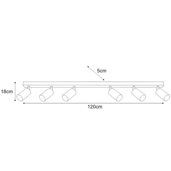 LAMPA sufitowa Kayla K-4557 Kaja regulowana OPRAWA plafon metalowe reflektorki tuby białe