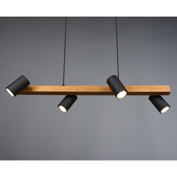 Lampa wisząca nad wsypę VANTOS DL432312490 Trio loftowa drewniana czarny