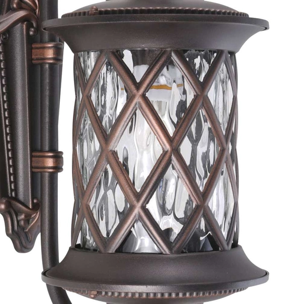 Ścienna LAMPA zewnętrzna LANTERN 6911 Nowodvorski klasyczna OPRAWA szklana latarenka IP23 czarny miedziany