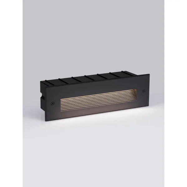 Podtynkowa zewnętrzna lampa ścienna CENDILO LE75318 LED 7W 3000K IP65 czarna