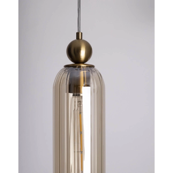 Lampa wisząca Campanila P0510 Maxlight szkło tuba mosiądz przezroczysty