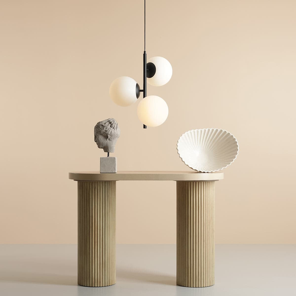 Lampa wisząca do jadalni Fin 1120E1_M Aldex szklane molekuły czarna