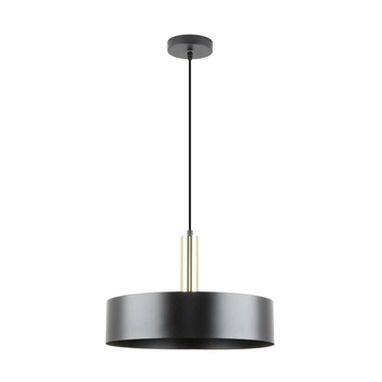 Nowoczesna lampa wisząca Leo okrągła nad stół czarna złota
