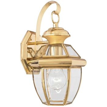 Elewacyjna LAMPA ogrodowa QZ-NEWBURY2-S-PB Elstead QUOIZEL zewnętrzna LAMPA ścienna latarenka IP44 mosiądz przezroczysta