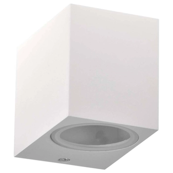 Zewnętrzna LAMPA ścienna BOSTON 313379 Polux metalowa OPRAWA elewacyjna KINKIET kostka cube IP44 biała