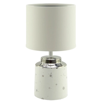 Abażurowa LAMPA stołowa HELENA 03787 Ideus ceramiczna LAMPKA stojąca   biała