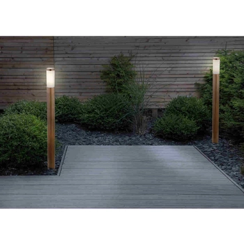 Nowoczesna LAMPA stojąca BOSTON 3159W Globo ogrodowy słupek IP44 brązowy