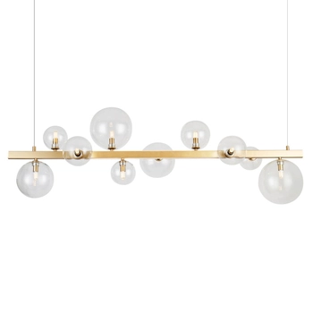 Podłużna lampa wisząca BUBBLES AZ5868+AZ5872 kule złoty przezroczysty