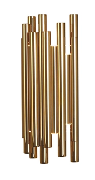 Kinkiet LAMPA ścienna ORGANIC W0187D Maxlight metalowa OPRAWA sople LED 8W 3000K tuby złote
