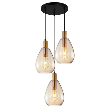 Lampa kaskadowa wisząca Zulo PND-27812-3A-BRO-AMB Italux drops bursztynowa