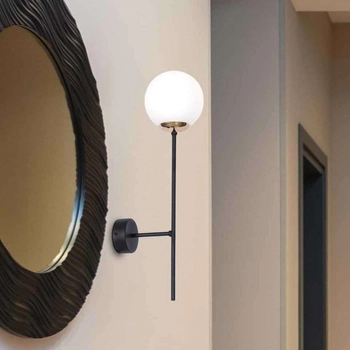 Loftowa lampa ścienna ISLA K-4916 Kaja szklana kula biała czarna