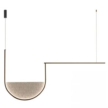 Salonowa wisząca lampa 23170 LED 35W 3000-4000k półpierścień czarny