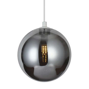 Szklana lampa wisząca BUBBLES AZ5953+AZ5885 Azzardo ball przydymiona biała