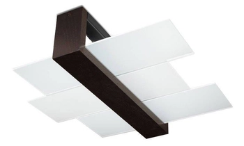 Plafon LAMPA sufitowa SL.0074 szklana OPRAWA drewno wenge OUTLET