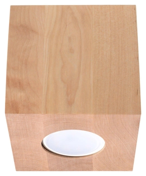 Downlight LAMPA sufitowa Quad SL.0493 Sollux drewniana OPRAWA w stylu skandynawskim kostka