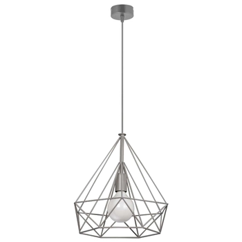 Druciana lampa wisząca VEN W-CORF/D GR klatka loft szara