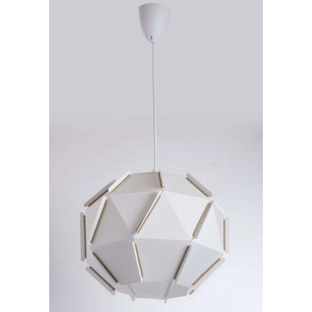 Geometryczna lampa wisząca VEN W-P 0298 WT kula ball biały