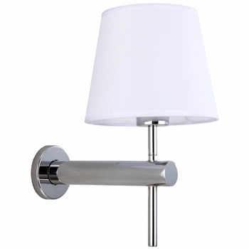Abażurowa lampa ścienna TIVOLI LP-1133/1W CH Light Prestige metalowa oprawa kinkiet chrom biały