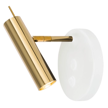 Lampa ścienna AMOS 0176 regulowana metalowa tuba loftowa biała złota