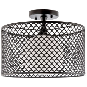 LAMPA sufitowa VEN N2098/1H metalowa OPRAWA plafon ażurowy czarny