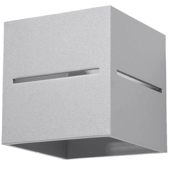 Kinkiet LAMPA ścienna SL.0205 metalowa OPRAWA kostka cube przyścienna szara