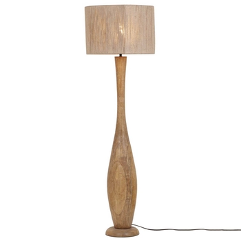 Podłogowa lampa drewniana TOBA 467200130 boho z wtyczką brązowa