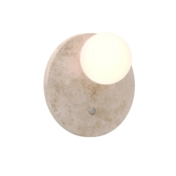 Naturalny kinkiet ścienny Lando W0426 opalowa kula kamienny