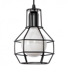 LAMPA wisząca VEN W-1714/1 metalowa OPRAWA druciany ZWIS klatka loft czarna