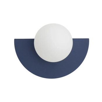 Lampa naścienna półokrąg SATURN granatowa biała szklana 1xG9 do salonu kula 12601