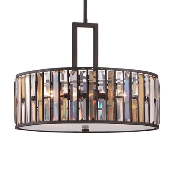 Wisząca LAMPA glamour GEMMA HK-GEMMA-P-C-VBZ Elstead HINKLEY metalowa OPRAWA kryształy bursztynowe przezroczyste