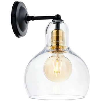 Skandynawska LAMPA ścienna LONGIS 20879105 Kaspa loftowa OPRAWA szklana kinkiet łezka kropla złota przezroczysta czarna