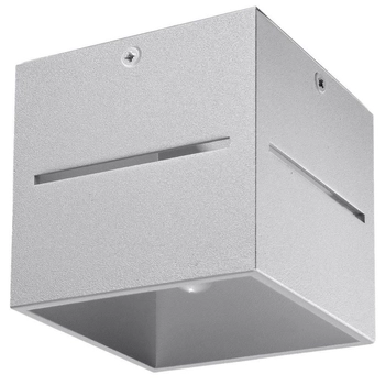 Plafon LAMPA sufitowa SL.0208 kwadratowa OPRAWA metalowa kostka cube szara