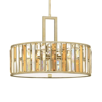 Dekoracyjna LAMPA wisząca GEMMA HK-GEMMA-P-C-SL Elstead HINKLEY okrągła OPRAWA glamour crystal bursztynowe przezroczyste