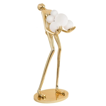 Dekoracyjna lampa podłogowa WOMAN F9312 gold designerska kula złoty biały