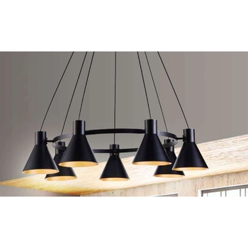 Zwisowa lampa MORE 37-71170 industrialna metalowy okrąg ring czarny