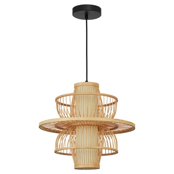 Wisząca lampa skandynawska Astra LP-3110/1P NT boho drewniana beżowa