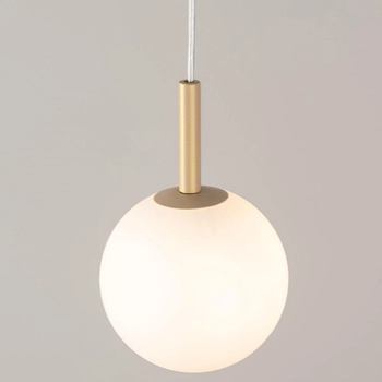 Złota lampa wisząca Gama mleczna kula nad stół do jadalni